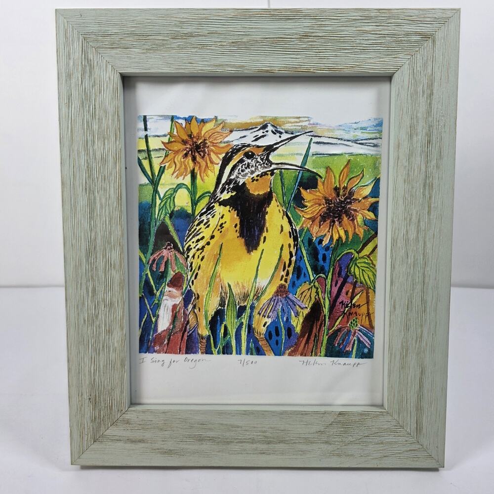 Vibrant Helen Knaupp "I sing for Oregon" Signed numbered 7/500 Framed Print